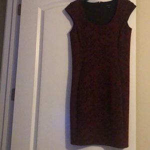 Ann Taylor Burgundy & Black Dress Size 6